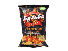 Бульба chips EXTREMUM со вкусом острого перца, из сырого картофеля, в упаковке 75 гр