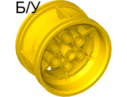 ! Б/У - Wheel 43.2mm D. x 26mm Technic Racing Small, 6 Pin Holes, Yellow (56908 / 4644087) - Б/У