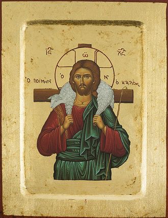 Пастырь Добрый. Икона греческая 18х24 см.