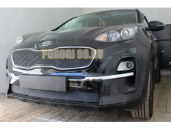 Защита радиатора KIA Sportage IV 2018- black середина PREMIUM
