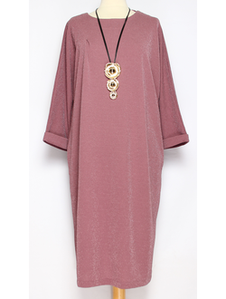 ПЛАТЬЕ "КИМОНО ЛЮРЕКС" чайная роза р.54,58