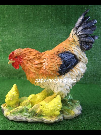 Курочка с цыплятами 41*37см  1,7кг  полистоун Россия  2697/012553*
