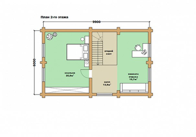 Дом-баня из бревна ДБ-20, площадь 145 м2