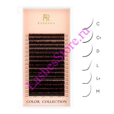 Ресницы коричневые BARBARA «ТЁМНЫЙ ШОКОЛАД» - MIX (16 линий)