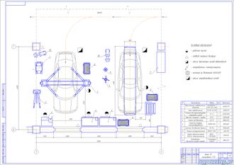 Зона ТР легкового СТО чертеж участка на Авточертеж ру