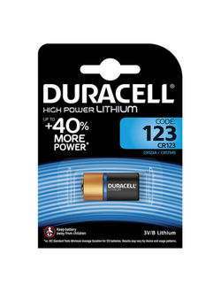 Батарейка DURACELL Ultra CR123, Lithium, 1 шт., в блистере, 3 В, 75058646