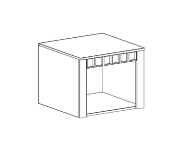 Антресоль 1 дв. &quot;Прованс&quot; спальня 602х590х480 Бодега белая / Патина премиум