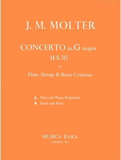 Johann Melchior Molter (1696–1765) Flute Concerto in G major H.S. 315 edited by Robert Paul Block and David Lasocki [fl,str,bc]