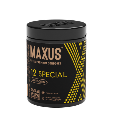 0901-055 Презервативы MAXUS Special №12 с железным кейсом, точечно-ребристые X-Edition, 12 шт
