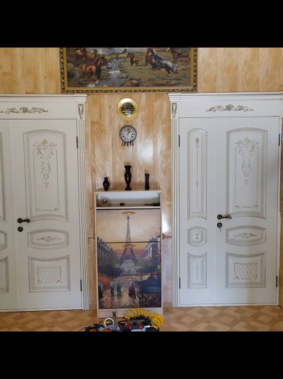 СОНАТА-2 В3. СЛОНОВАЯ КОСТЬ/ ПАТИНА ЗОЛОТО. ПОЛОТНО ГЛУХОЕ