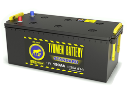 Аккумулятор Тюмень Стандарт 190 Ач (TYUMEN BATTERY Standard) (518х228х238) 6СТ-190L (Ca/Ca) ток 1320А болт прямая полярность + -