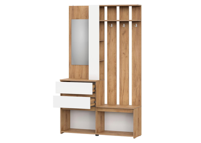 Некст прихожая Дуб Золотой / Белая шагрень