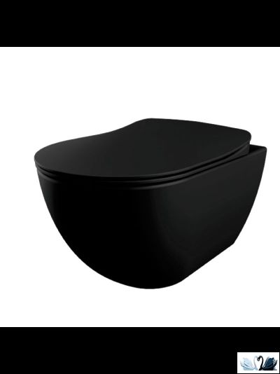 Унитаз Creavit Free FE320-11SM00E-0000 с сиденьем микролифт подвесной,  Black Mat, черного цвета