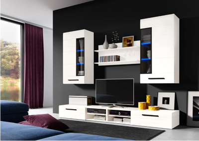 Кельн Шкаф-витрина 1960, 595х335х1960 белый глянец