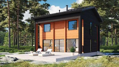 Двухэтажная баня "Панорама": Отдых с шикарным видом 98 м²