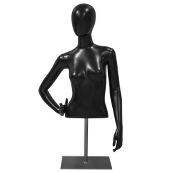 Манекен женский торс ASTRA WOMAN SKIN черный на металлической стойке