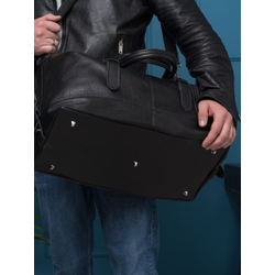 Кожаная дорожная сумка Campora black (арт. 4019-01)