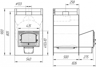 Печь для бани Жара-стандарт 500У с панорамной дверкой