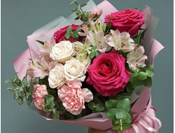 Букет с пионовидной розой "Анжелика"