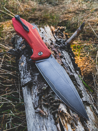 Складной нож Грач сталь ЛАМИНАТ Васильева, рукоять G10, цвет красный