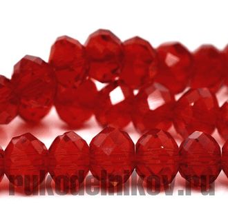 Бусина Рондель имитация кристалла Сваровски цвет-красный