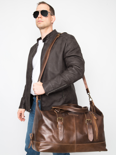 Кожаная дорожная сумка Campora Premium sienna (арт. 
4019-63)