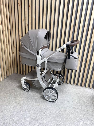 Детская коляска 2 в 1 Farfello Aimile Original Космический Латте Экокожа
