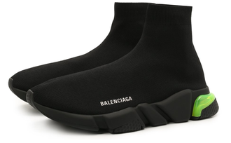 Кроссовки-носки Balenciaga Speed Clear Sole моно черные