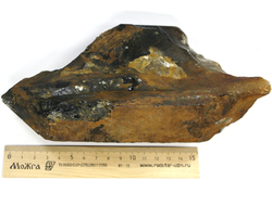 Кварц дымчатый, кристалл в гетите, необработанный "дикий", Казахстан (203*100*68 мм, 1490 г) №21864