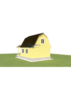 Д-20 ДАЧНЫЙ ДОМ ИЗ БРУСА:ГАБАРИТНЫЕ РАЗМЕРЫ: (8Х6М), ОБЩАЯ ПЛОЩАДЬ: 75М²