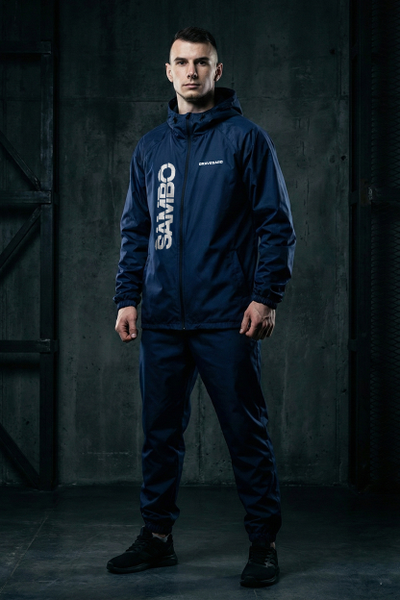 Ветрозащитный костюм самбо на молнии  BRAVEGARD ПОБЕДА темно-синий