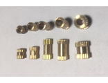 Bushing M2.5x5mm (OD3.5mm), solid brass.