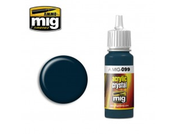 Ammo MIG: краска акриловая Crystal black blue