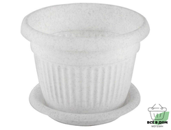 Кашпо Ливия 4,6л 240мм с поддоном мрамор