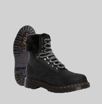 Doc martens boots with fur hot sale