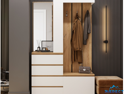 Прихожая "КРОНА" 1260*1980*350(крафт золотой/белый)