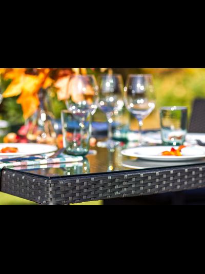 Обеденный комплект  MILANO черный на 6 персон