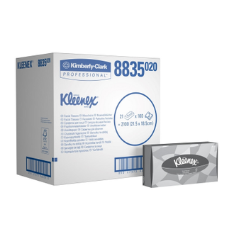 Салфетки косметические д/лица KK Kleenex 2сл б. 100 лист/кор.21 кор/уп.8835