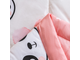 Комплект постельного белья Сатин со стеганым одеялом цвет Панда rose 100% хлопок OBK014 размер 150*210 см(180*220 см)