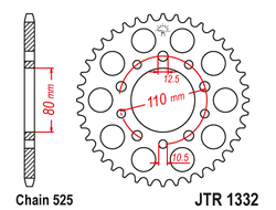 Звезда ведомая (42 зуб.) RK B5064-42 (Аналог: JTR1332.42) для мотоциклов Honda, Triumph