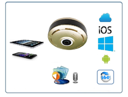 Потолочная WiFi видеокамера панорамная с DVR (fish_ufo_G), 960P HD (360EyeS)