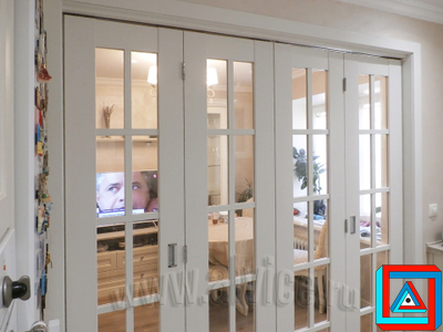 Французская складная МДФ перегородка из 4-х створок