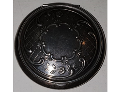 404-10/ Пудреница с зеркалом, 6,5см, серебро