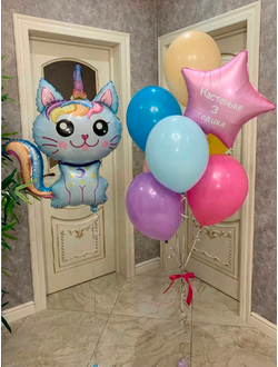 Набор Шары с котом-единорогом