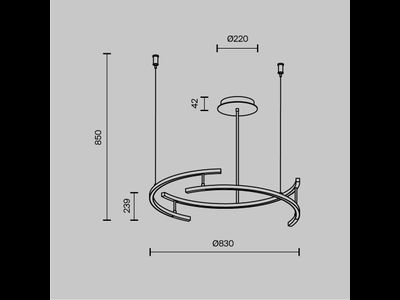 Подвесной светильник Line, MOD016PL-L52BK, Maytoni