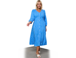 Яркое летнее платье из штапеля &quot;АВИВА&quot; арт. 424019 (Цвет голубой) Размеры 48-62