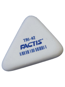 Ластик FACTIS TRI 42 (Испания), 45х35х8 мм, белый, треугольный, PMFTRI42