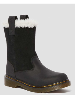 Зимние ботинки Dr. Martens 2976 JUNIOR JUNEY FAUX FUR REPUBLIC WP+HI SUEDE WP BLACK