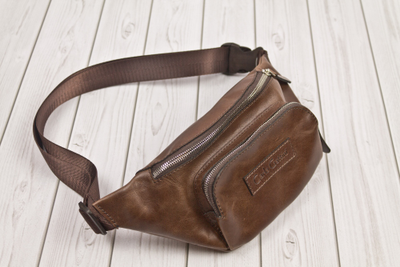 Кожаная поясная сумка Scarlino brown (арт. 7018-04)