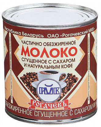 Молоко сгущенное с сахаром и кофе 7,5% "Рогаческий МКК", 380 гр